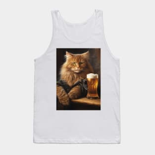 Funny Cat Beer Tank Top